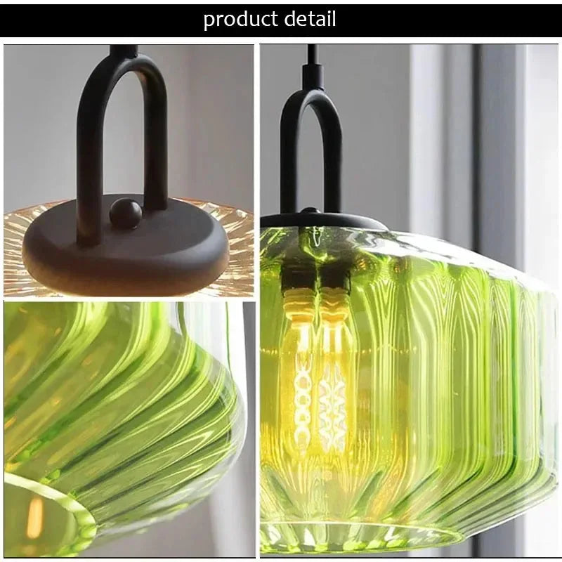 Retro Hanglamp – Vintage Glazen Kroonluchter