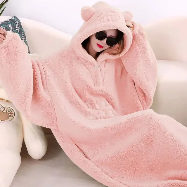 Oversized Hoodie Deken – Warme Pluche Loungewear