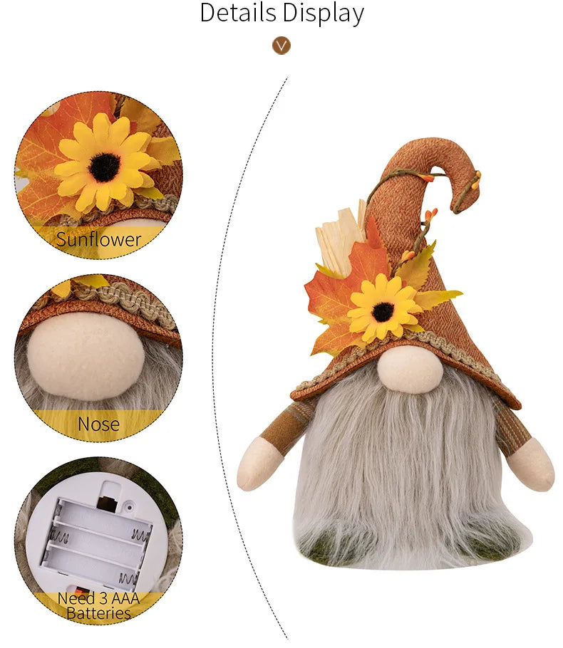 Herfst Decoratie – Gnome met LED Verlichting