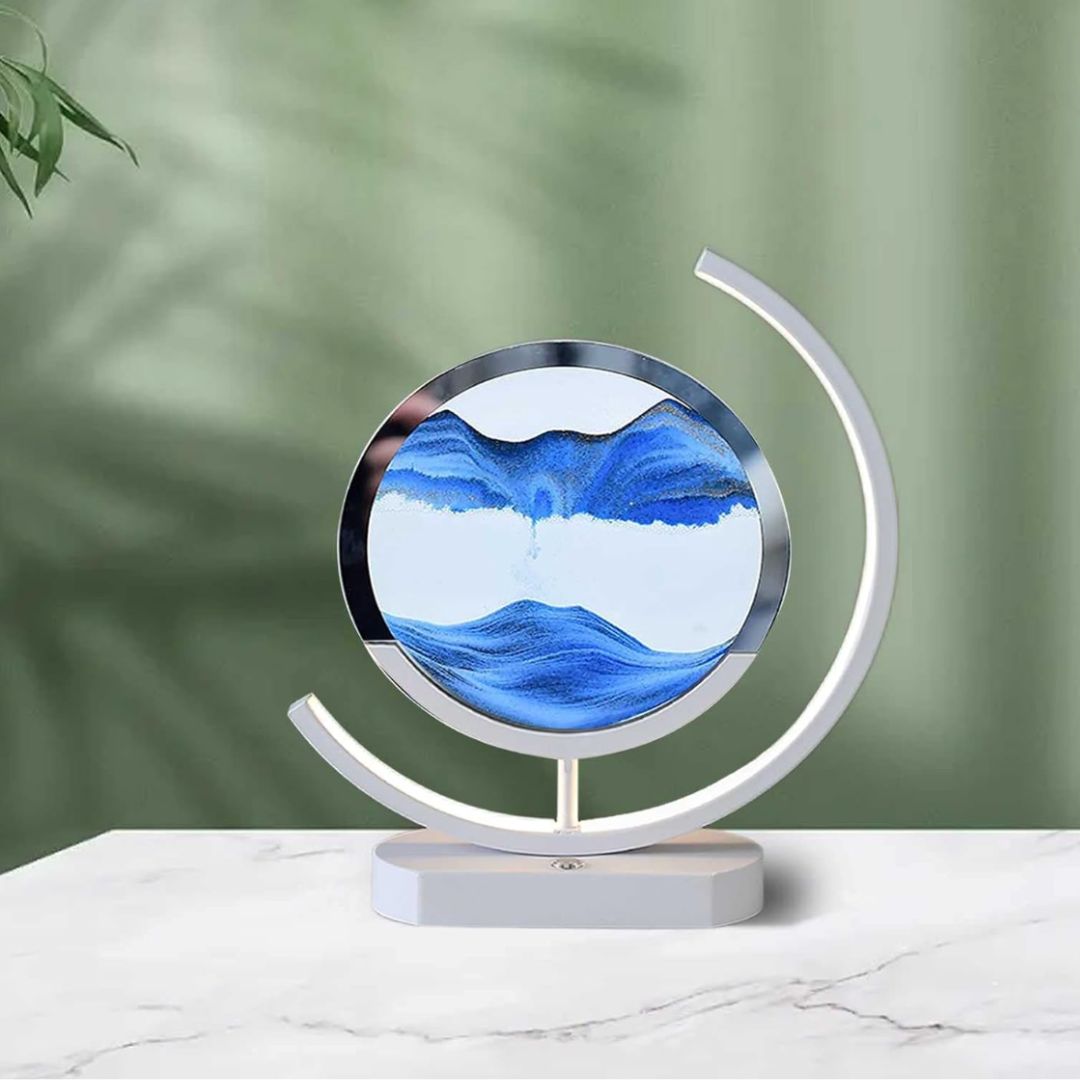 Zandkunst Lamp – LED Tafellamp met Bewegend Zand en Modern Design
