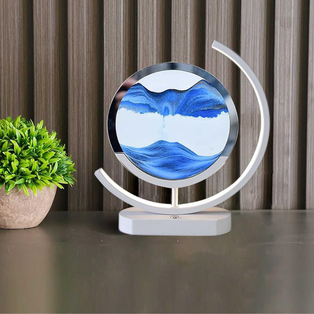 Zandkunst Lamp – LED Tafellamp met Bewegend Zand en Modern Design