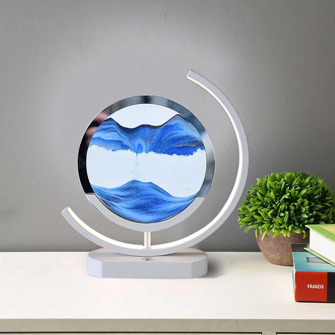 Zandkunst Lamp – LED Tafellamp met Bewegend Zand en Modern Design