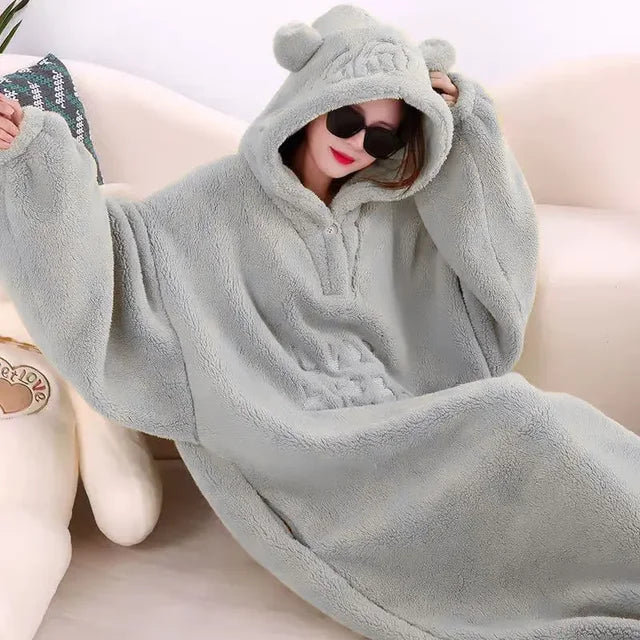 Oversized Hoodie Deken – Warme Pluche Loungewear