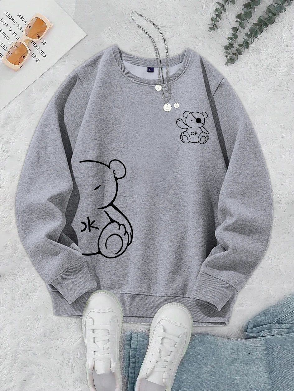 Unisex Katten Trui โ Minimalistische Oversized Sweater met Kattenlijnprint