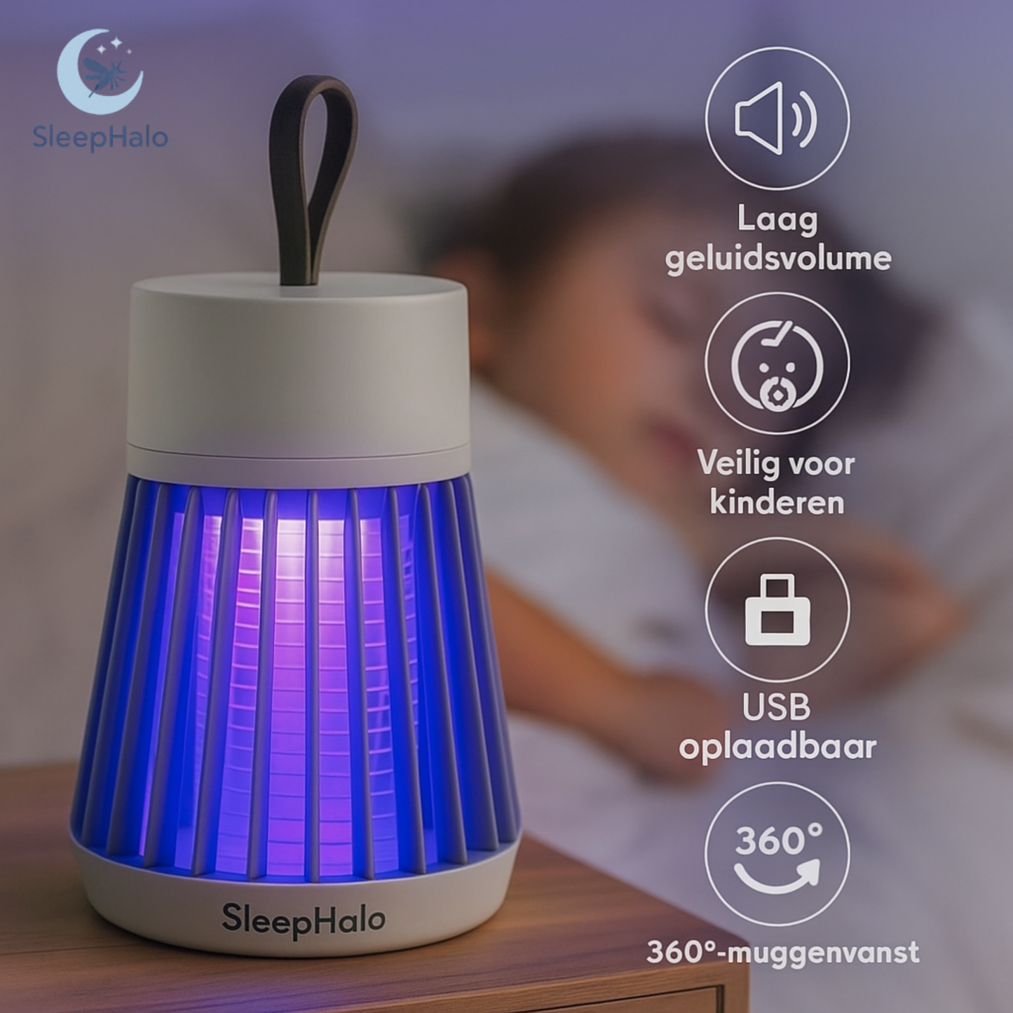 SleepHalo - elektrische muggenlamp