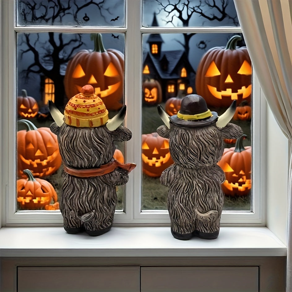 Herfst Decoratie – Set van 2 Koe Beeldjes