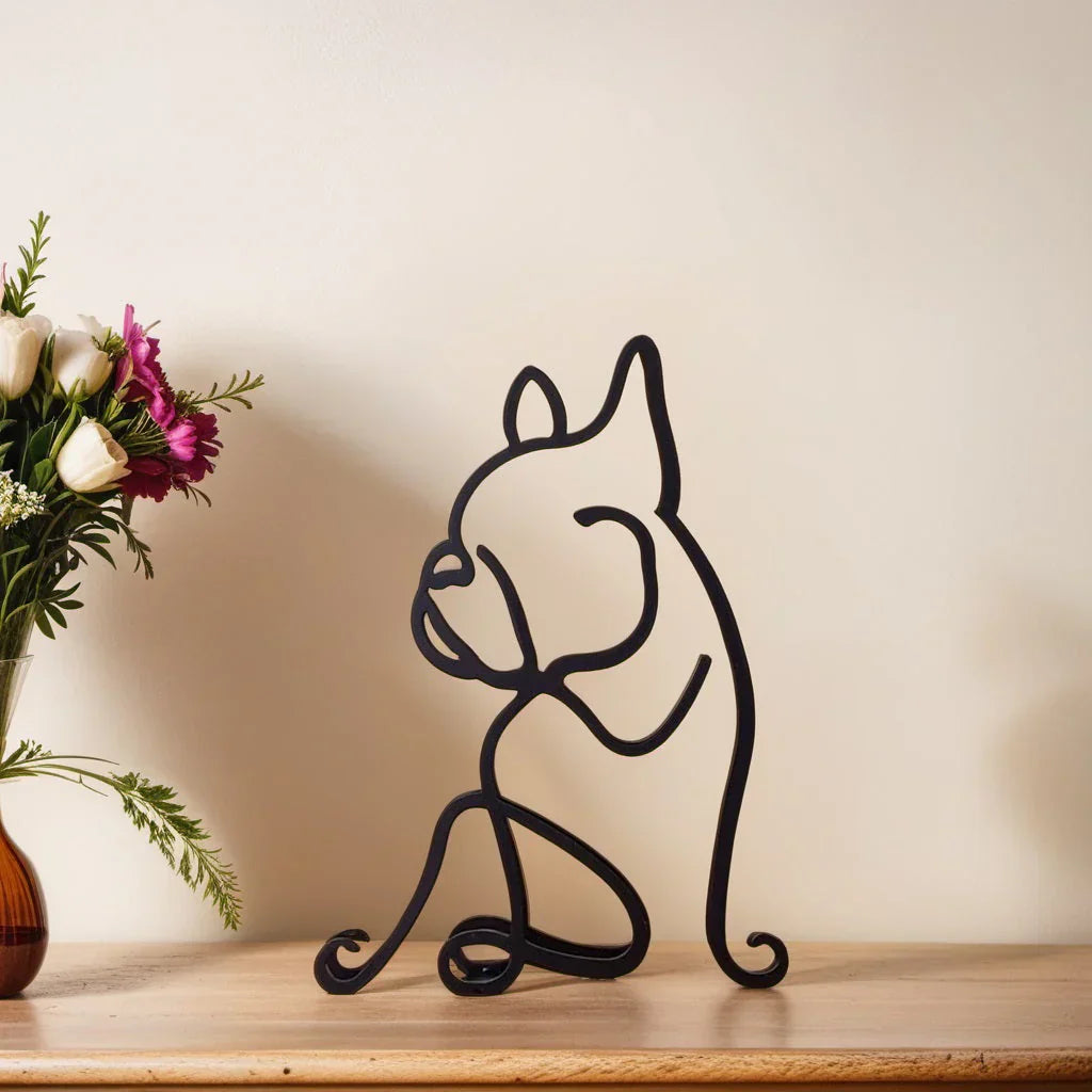 Moderne Hondensculptuur – Minimalistisch Beeld voor Woondecoratie