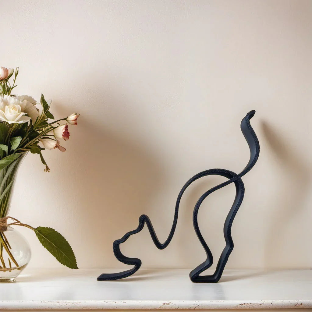 Moderne Hondensculptuur – Minimalistisch Beeld voor Woondecoratie