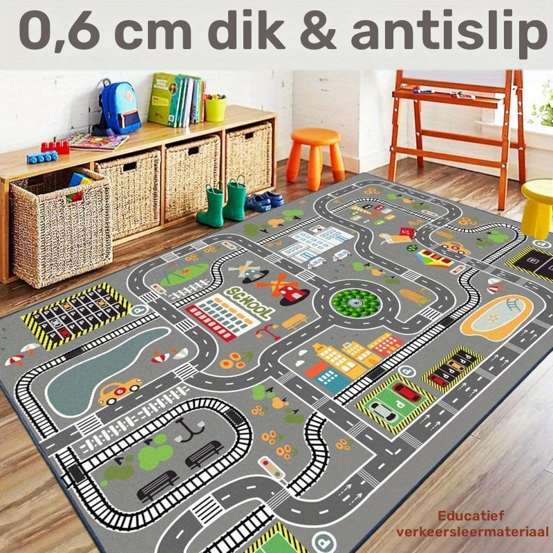 Speelmat met Wegen & Auto's – Educatief Speelkleed Kinderen