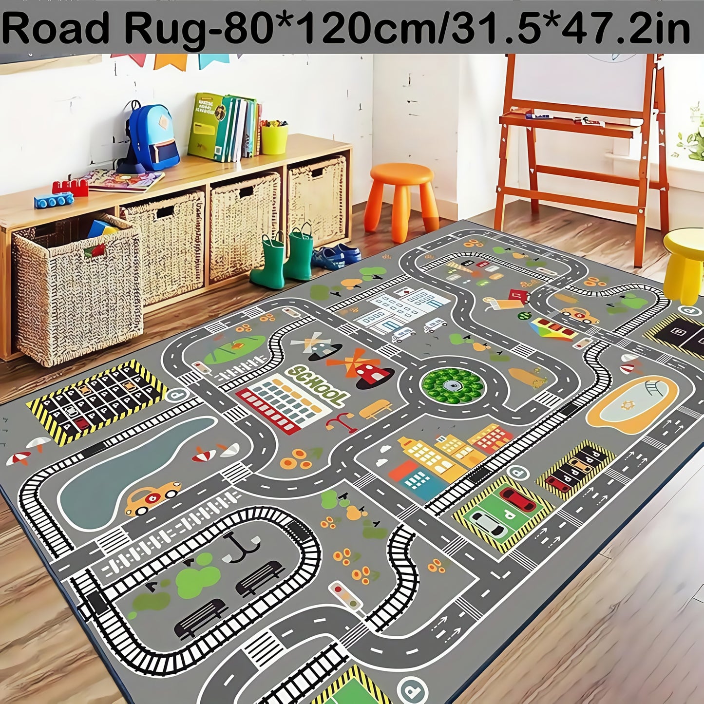 Speelmat met Wegen & Auto's – Educatief Speelkleed Kinderen