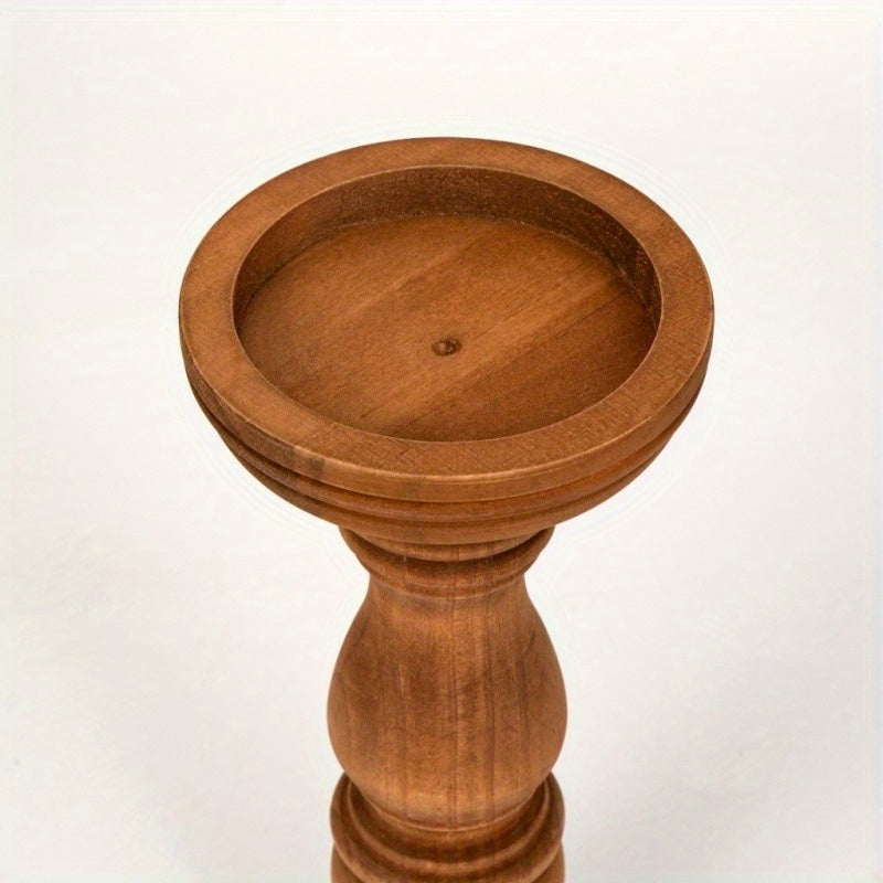 Landelijke Houten Kaarsenhouders Set – Klassieke & Warme Woondecoratie