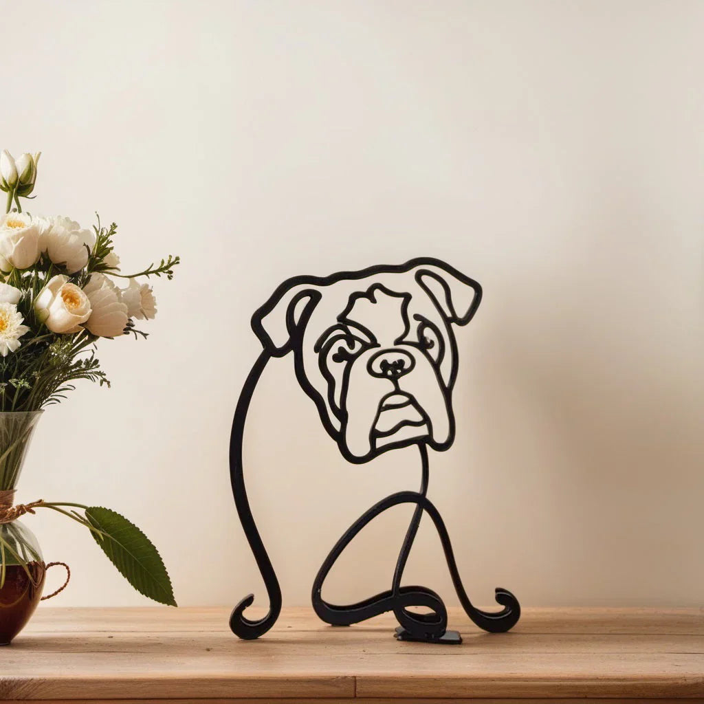 Moderne Hondensculptuur – Minimalistisch Beeld voor Woondecoratie