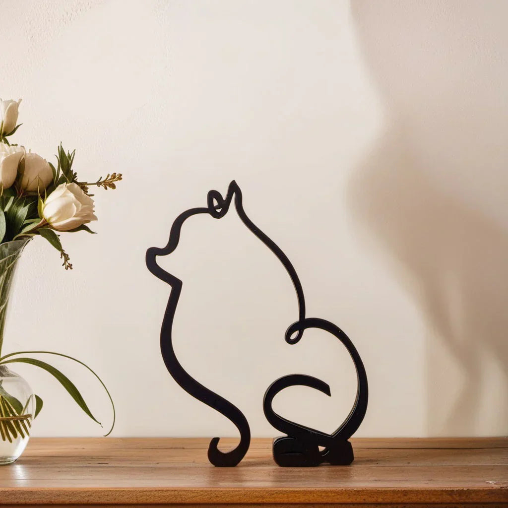Moderne Hondensculptuur – Minimalistisch Beeld voor Woondecoratie