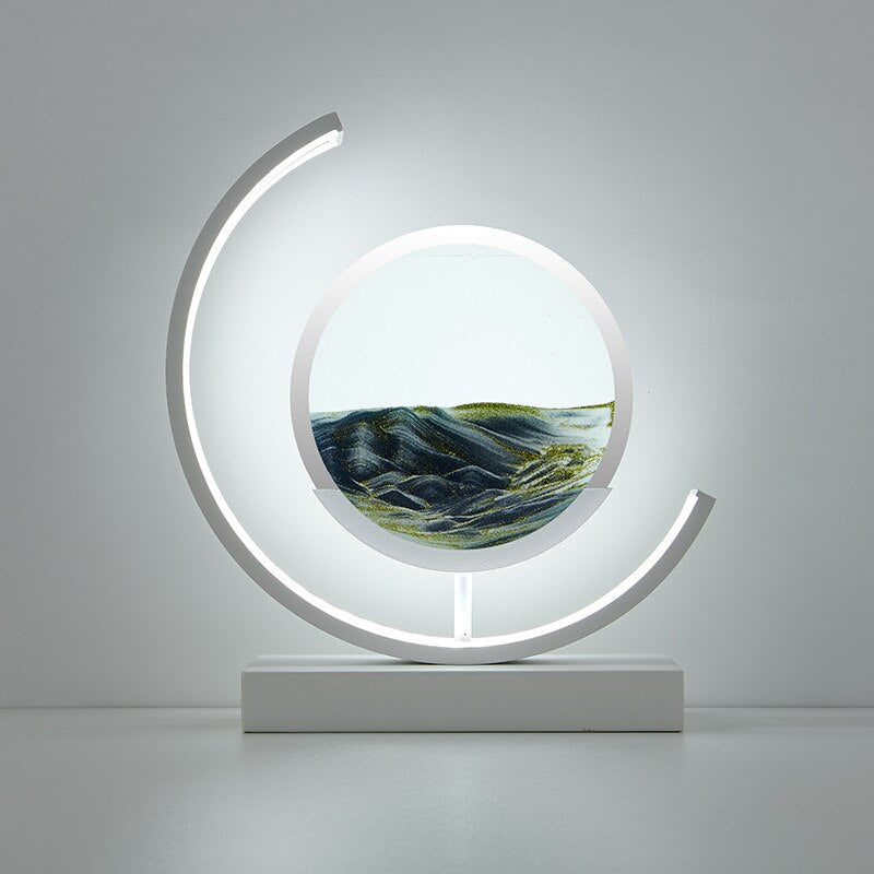 Zandkunst Lamp – LED Tafellamp met Bewegend Zand en Modern Design