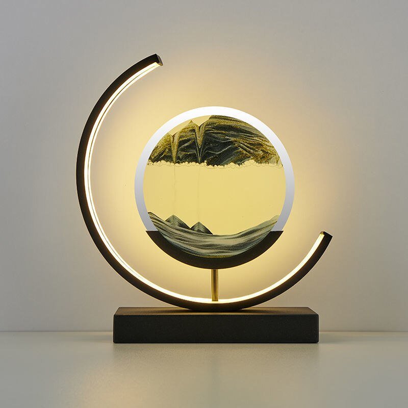 Zandkunst Lamp – LED Tafellamp met Bewegend Zand en Modern Design