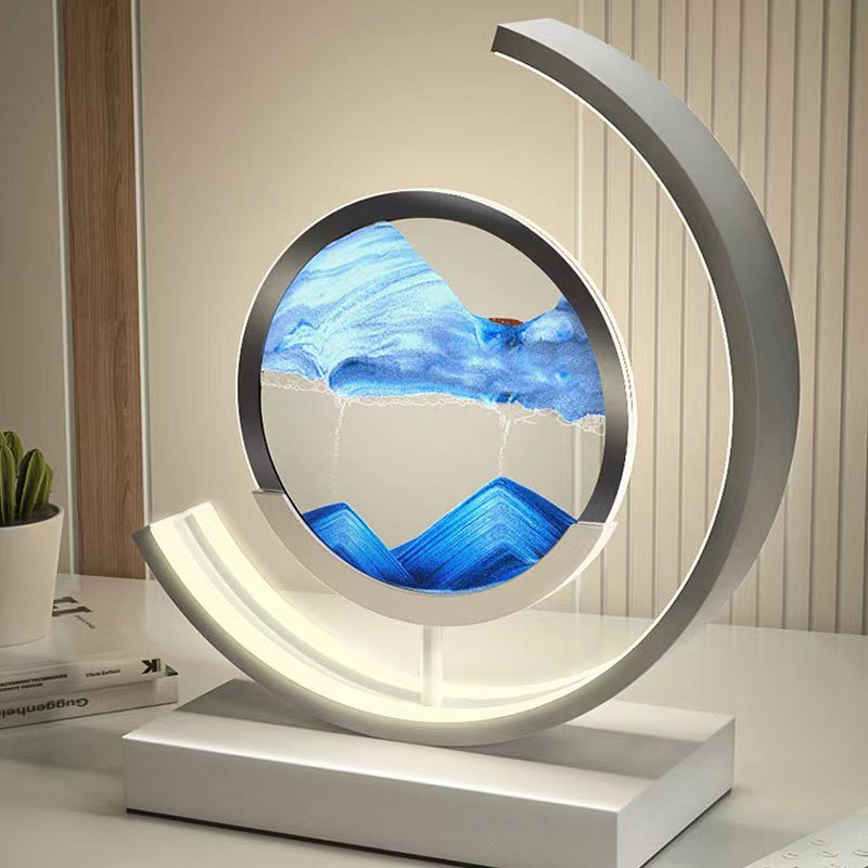 Zandkunst Lamp – LED Tafellamp met Bewegend Zand en Modern Design