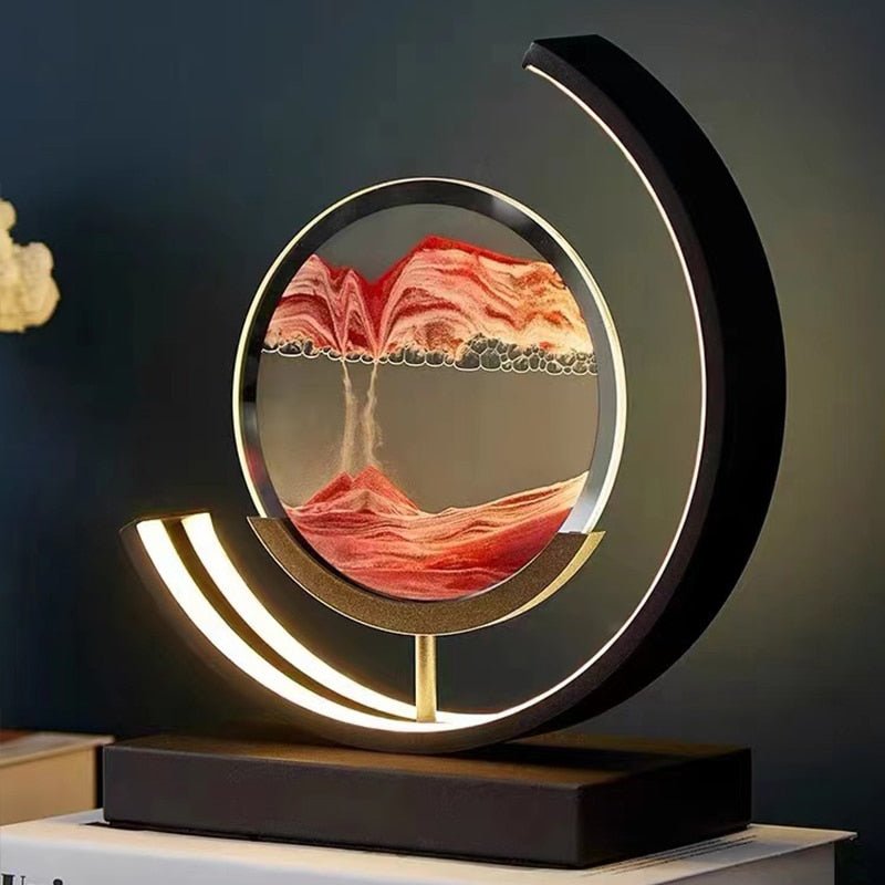 Zandkunst Lamp – LED Tafellamp met Bewegend Zand en Modern Design
