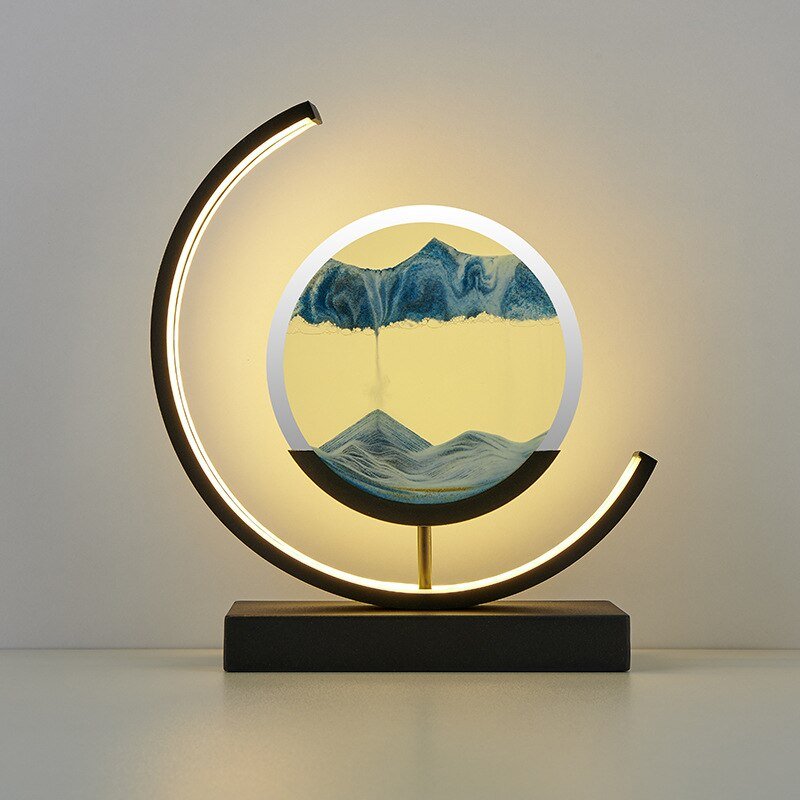 Zandkunst Lamp – LED Tafellamp met Bewegend Zand en Modern Design