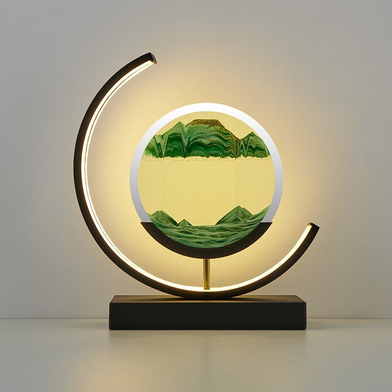 Zandkunst Lamp – LED Tafellamp met Bewegend Zand en Modern Design