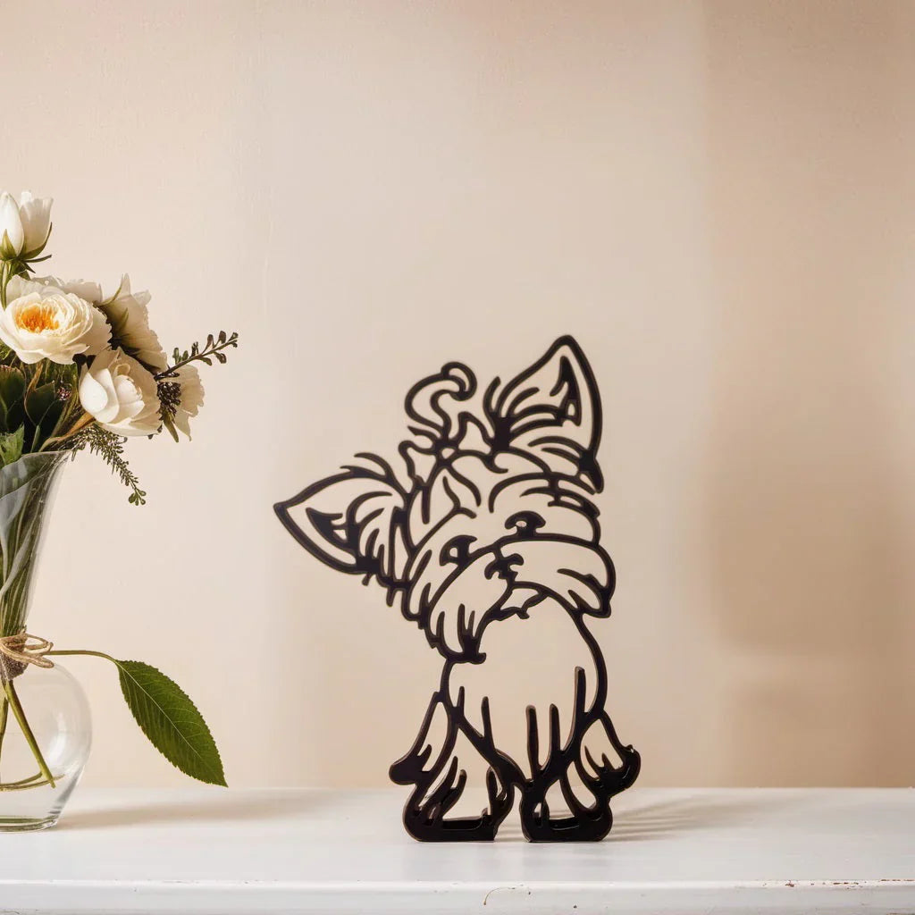 Moderne Hondensculptuur – Minimalistisch Beeld voor Woondecoratie