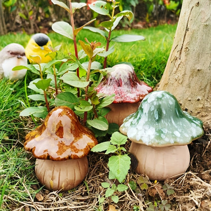 Herfst Decoratie Set – Set van 3 Keramiek Paddenstoelen