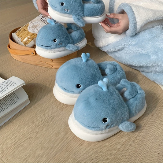 Cozy Whale Slippers – Winter Sloffen met Fleece Voering