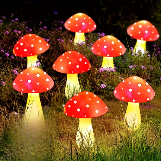 Solar Paddenstoel Lampen – 8 Stuks Tuinverlichting op Zonne-energie