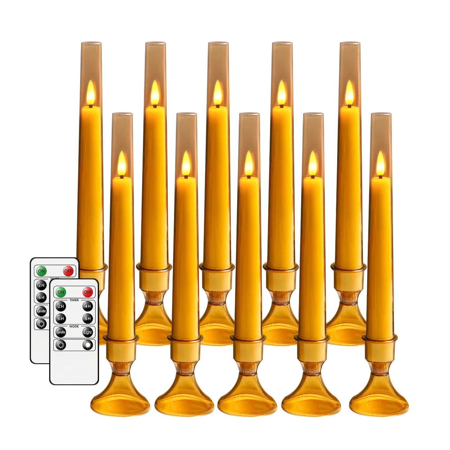 LED Kaarsen met Houder – Set van 10