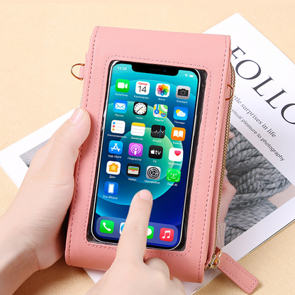 Dames Crossbody Telefoontas – Portemonnee & Schoudertas met Touchscreen Vak