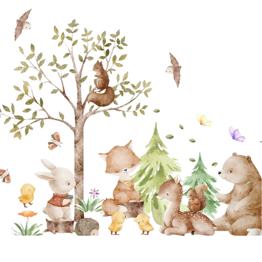 Bos Vriendjes Muurstickers – Creëer een Magisch Bos in je Kinderkamer