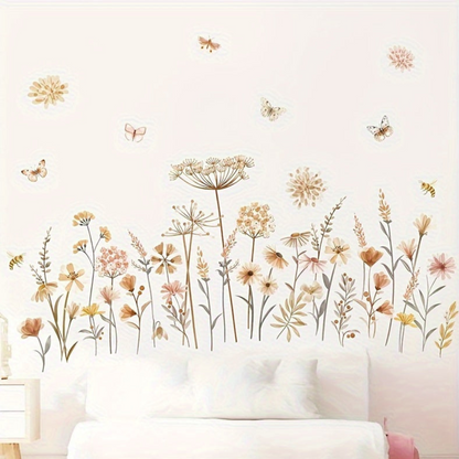 Pastel Bloemen Muurstickers – Uniek Detail voor jouw Interieur