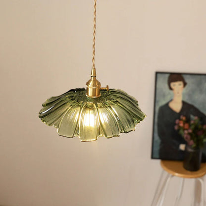Bloemvorm Hanglamp – Glazen Vintage Plafondlamp