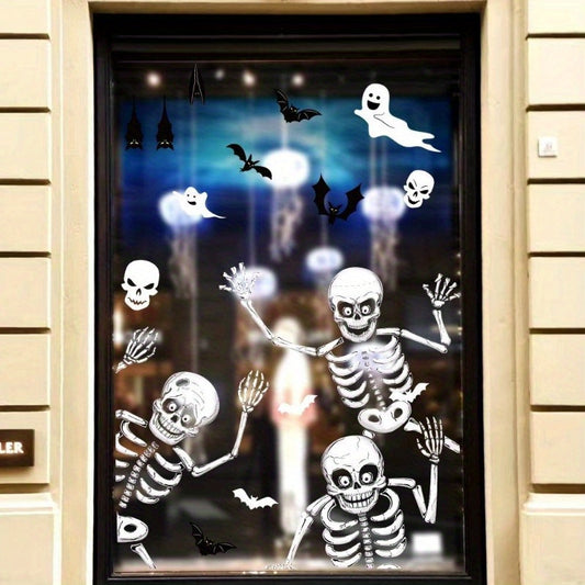 Halloween Raamstickers – Skeletten, Spoken & Vleermuizen voor Griezelige Decoratie