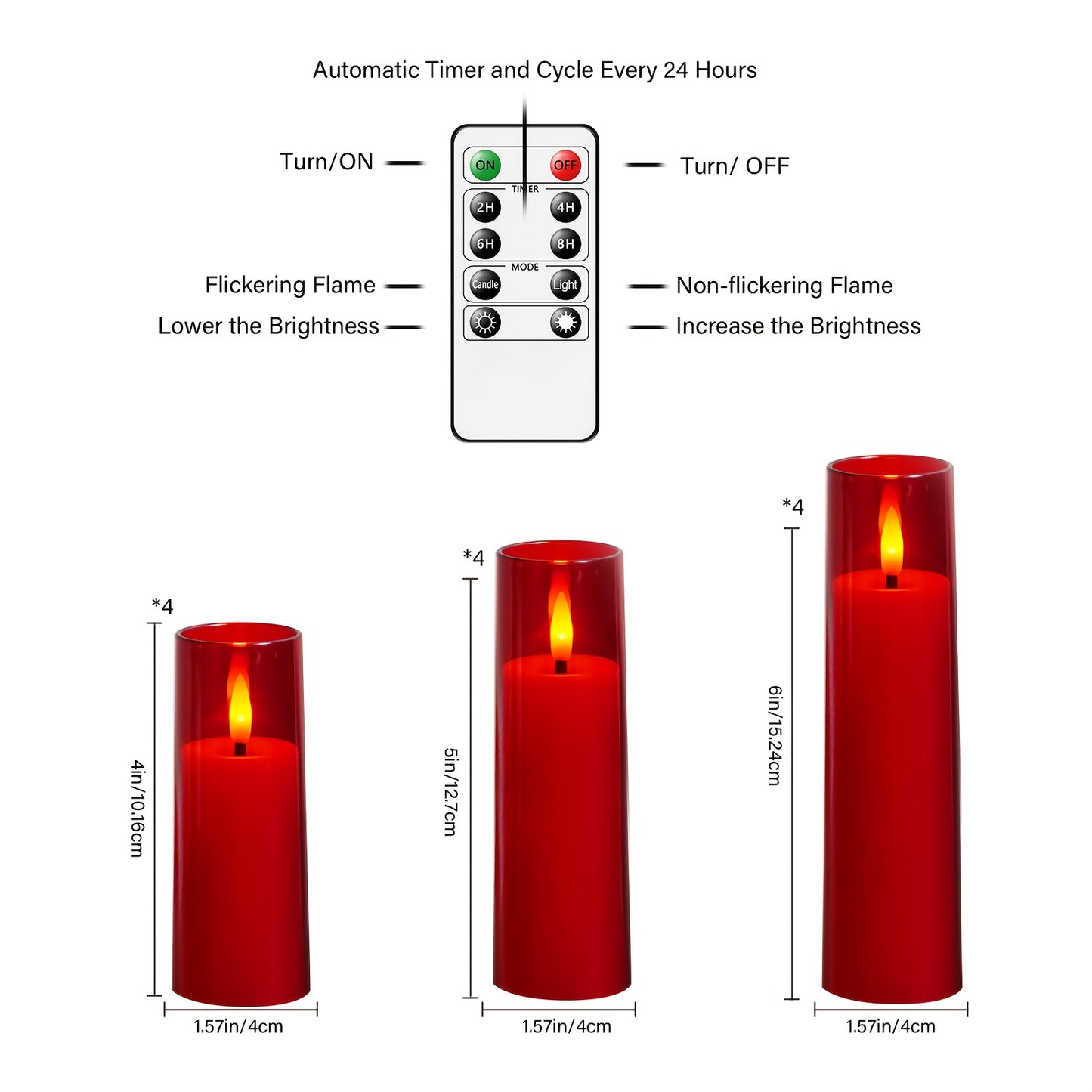 Set van 12 Luxe LED Kaarsen – Met Timer & Afstandsbediening