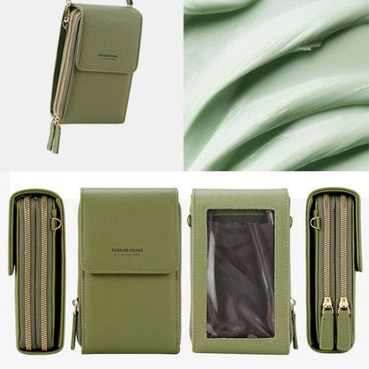 Dames Crossbody Telefoontas – Portemonnee & Schoudertas met Touchscreen Vak