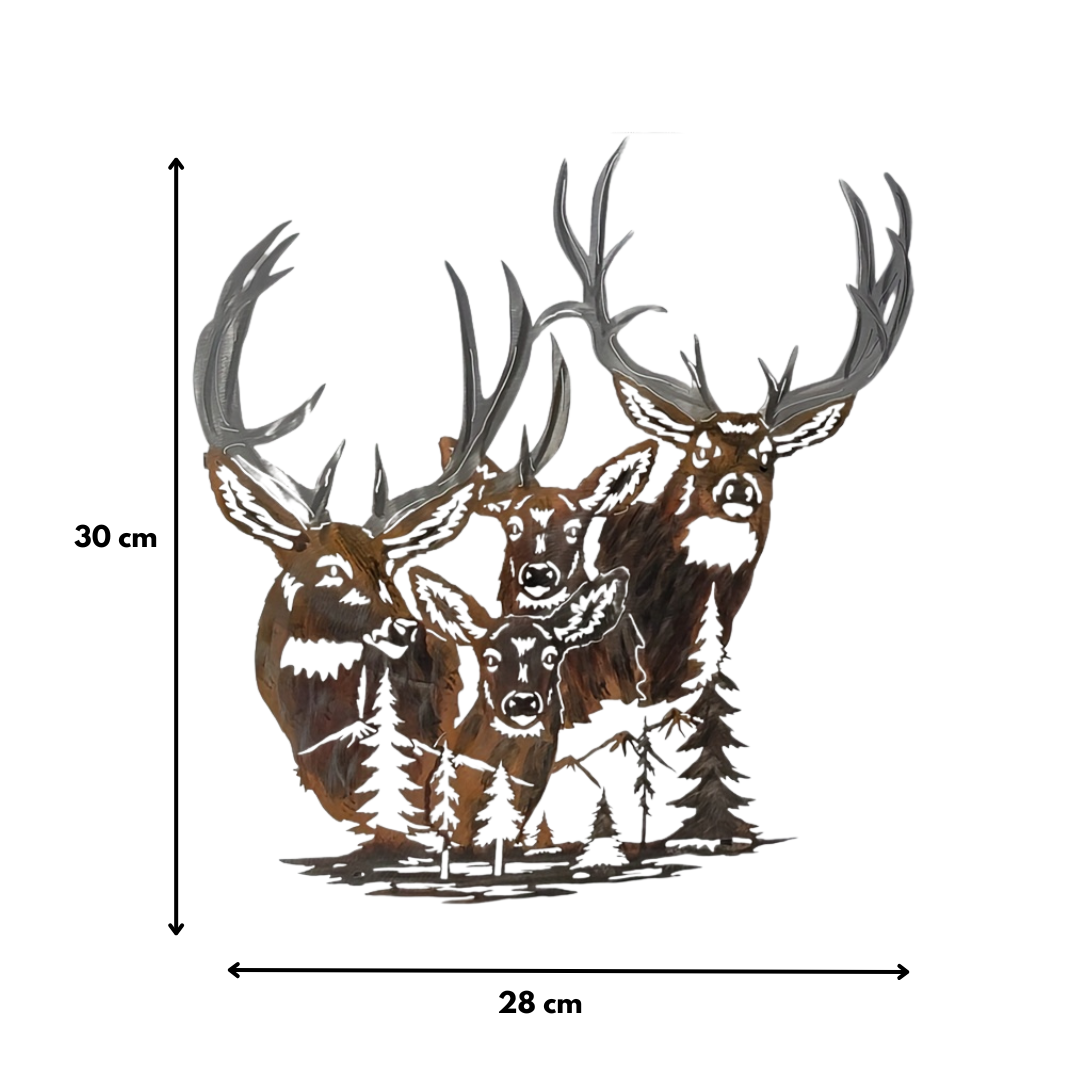 Wanddecoratie Herten – Metalen Silhouet Berglandschap