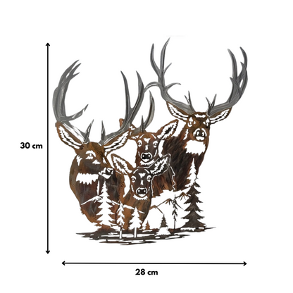 Wanddecoratie Herten – Metalen Silhouet Berglandschap