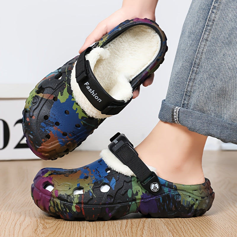 Warme Graffiti Sloffen - Winter Klompen Pantoffels Voor Binnen & Buiten