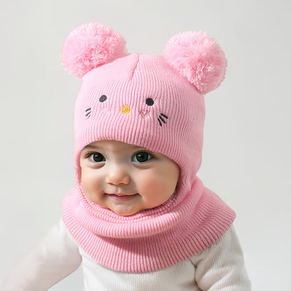Warme Baby Muts met Oortjes – Zachte Gebreide Wintermuts