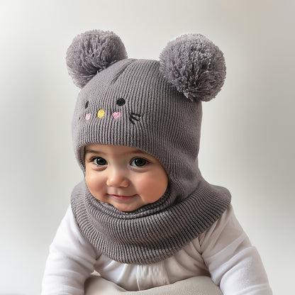 Warme Baby Muts met Oortjes – Zachte Gebreide Wintermuts