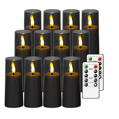 Set van 12 Luxe LED Kaarsen – Met Timer & Afstandsbediening