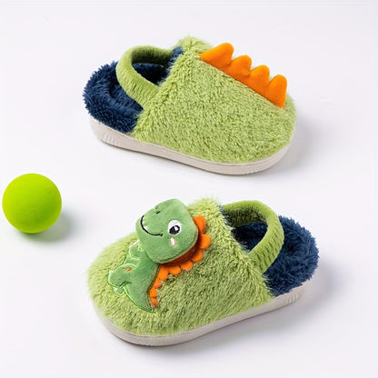 Dino Kinder Sloffen – Warme Pluche Pantoffels met Anti-Slip Zool