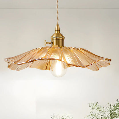 Bloemvorm Hanglamp – Glazen Vintage Plafondlamp