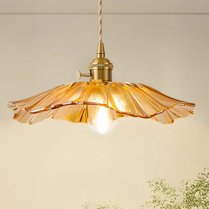 Bloemvorm Hanglamp – Glazen Vintage Plafondlamp