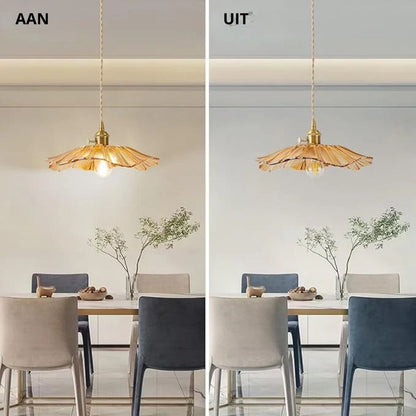 Bloemvorm Hanglamp – Glazen Vintage Plafondlamp