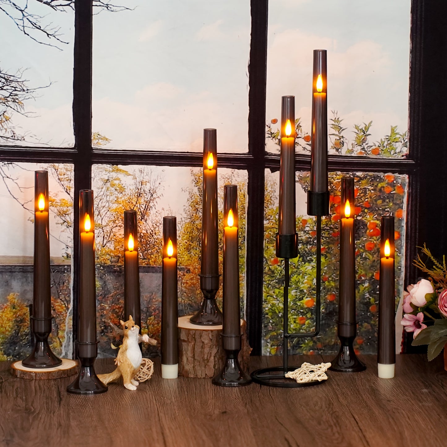 LED Kaarsen met Houder – Set van 10