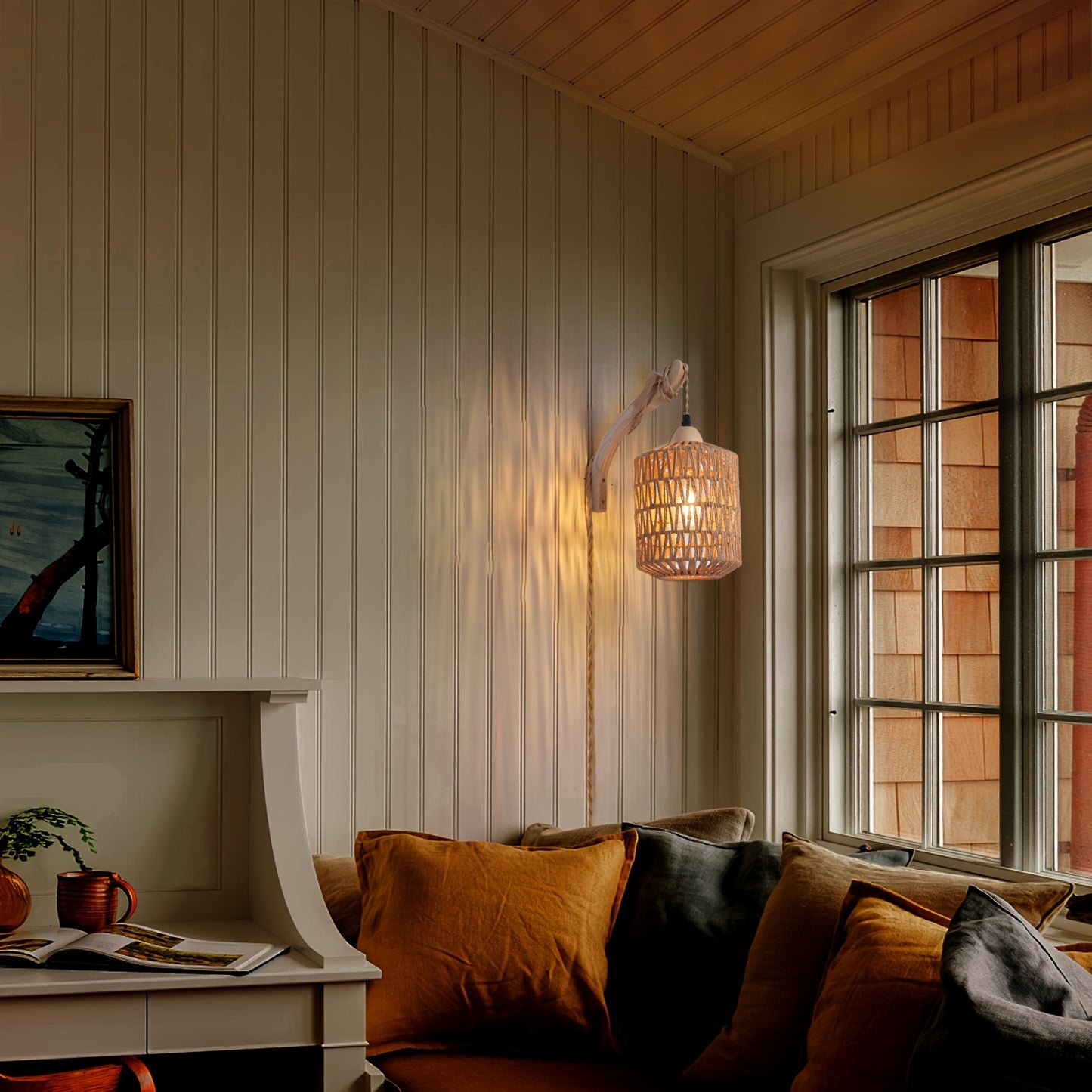 Wandlamp Rotan – Boho Wandverlichting met Natuurlijke Look