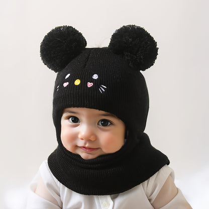Warme Baby Muts met Oortjes – Zachte Gebreide Wintermuts