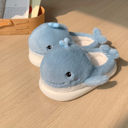 Cozy Whale Slippers – Winter Sloffen met Fleece Voering
