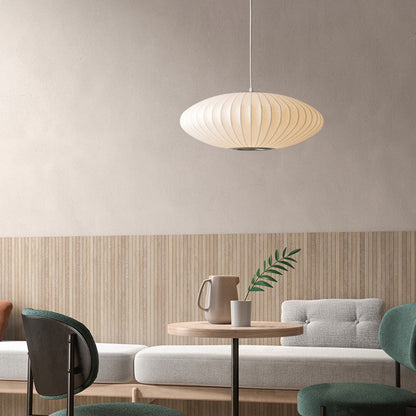 Japandi Stijl Hanglamp – Tijdloze Zijde Plafondlamp